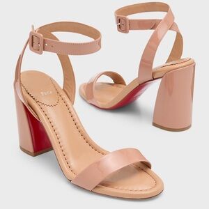 Christian Louboutin Miss Sabina Ankle-Strap Sandals In Blush Patent Leather 39